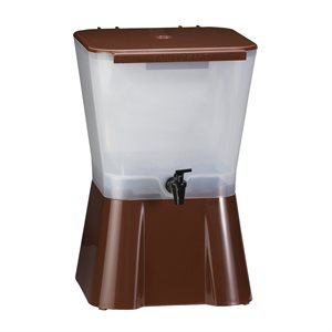 3 Gal Square Dispenser with Brown Base & Lid (1 ea / cs) (95) Discontinued