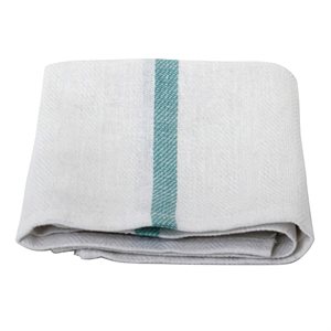 Towel-Cotton Green Stripe, 15" x 26" Herringbone (100 dz / Bale)
