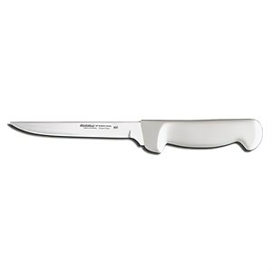Basics Boning Knife, 6", narrow, stiff, stain-free, high-carbon steel, textured, polypropylene white handle, NSF Certified (12 ea / bx)
