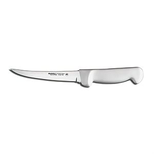 Basics Boning Knife, 6", curved, flexible, Narrow stain-free, high-carbon steel, textured, polypropylene white handle, NSF Certified (12 ea / bx)
