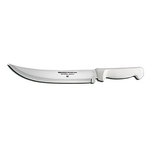 Basics Cimeter Steak Knife, 10", stain-free, high-carbon steel, textured, polypropylene white handle, NSF Certified (12 ea / bx)