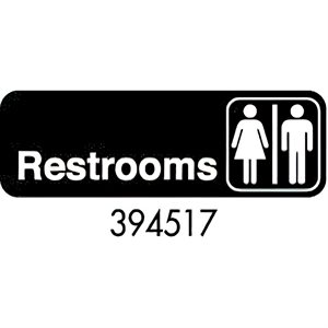 Sign 3 x 9, Restrooms (12 ea / bx 12 bx / cs)