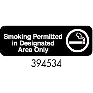 Sign 3 x 9, Smoking Permitted In Designated Area Only (12ea / bx 12bx / cs)