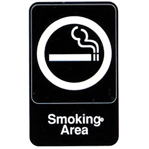 Sign 6 x 9, Smoking Area (6 ea / bx 12 bx / cs)