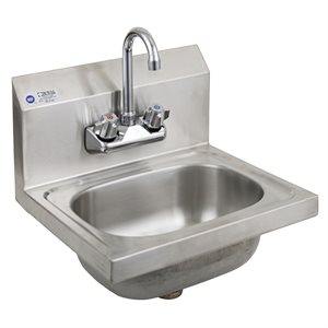 Hand Sink 10 x 12.75 x 6 Bowl with Wrist Blade Faucet NSF (1 ea / cs)