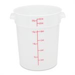 White Polypropylene Round Storage Container 22 qt NSF (6 ea / cs)