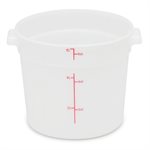 White Polypropylene Round Storage Container 6 qt NSF (12 ea / cs)