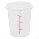 White Polypropylene Round Storage Container 8 qt NSF (12 ea / cs)