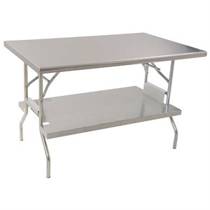 Folding Worktable With Undershelf 30" x 72" S / S NSF (1 ea / cs)