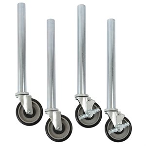 Set of 4 Legs w / 5" PU Casters two w / brake, table height 33-1 / 2" (4 ea / set)