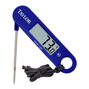 Thermometer, digital, folding probe, -40° to 250°F (-40° to 122°C) temperature range, 0.6" digital display, 3.43" stem, 1.5mm step down probe (6 ea / cs)