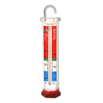 Glycol Thermometer, refrigerator / freezer, -20° to 60°F (-30° to 30°C) temperature range, unaffected by ambient air changes, polypropylene glycol filled glass, freestanding or hanging mount (6 ea / cs)