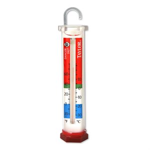 Glycol Thermometer, refrigerator / freezer, -20° to 60°F (-30° to 30°C) temperature range, unaffected by ambient air changes, polypropylene glycol filled glass, freestanding or hanging mount (6 ea / cs)