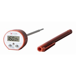 Pocket Thermometer, digital, instant read, -40° to 450°F (-40° to 232°C) temperature range, 1.5mm diameter probe tip, with 5" stainless steel stem, (1) LR44 battery (included) #9842FDA (6 ea / cs)